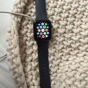 Apple Watch with Black Band and charger